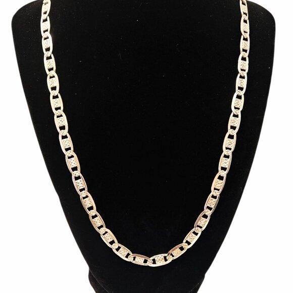 Mens 925 Silver Mariner Link Necklace